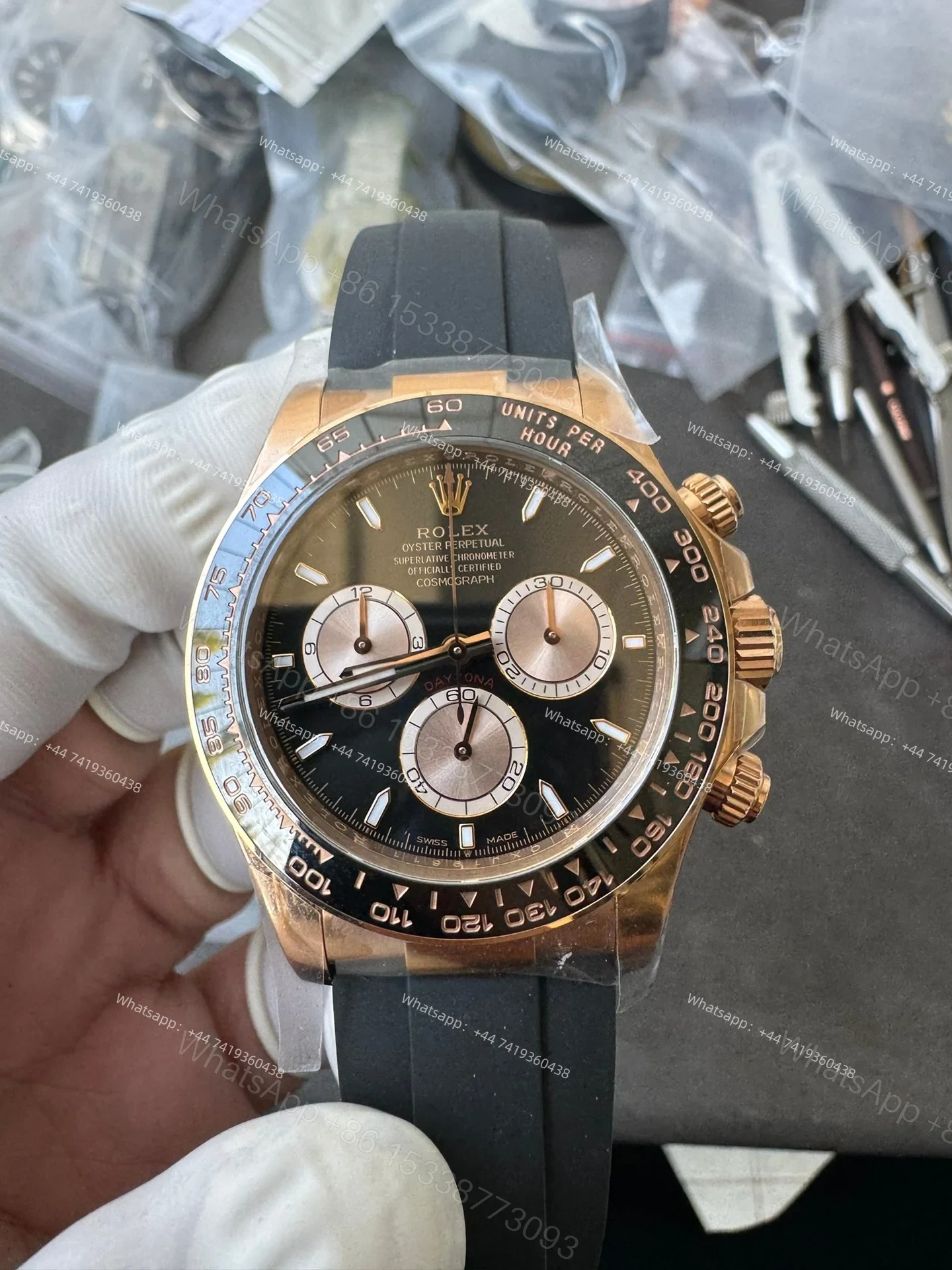 View 4 of Rolex Super Clone Daytona M126515LN-0002 Rose Gold Black Dial 4131 Movement