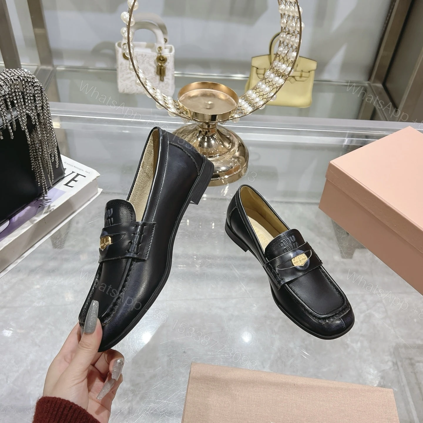 View 4 of MIUMIU LEATHER LOAFERS BLACK 5D398E 248 F0002 F 010