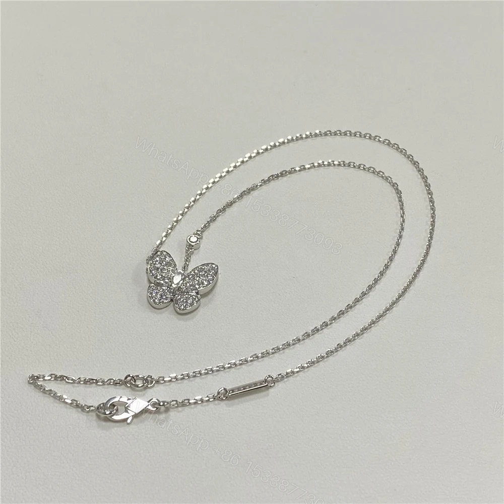 View 2 of Van Cleef 18k gold Diamond Butterfly Necklace VCARO3M400