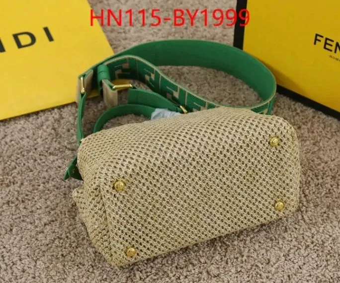 View 2 of Fendi Peekaboo Iconic Mini Bag BY1999 – Raffia and Leather