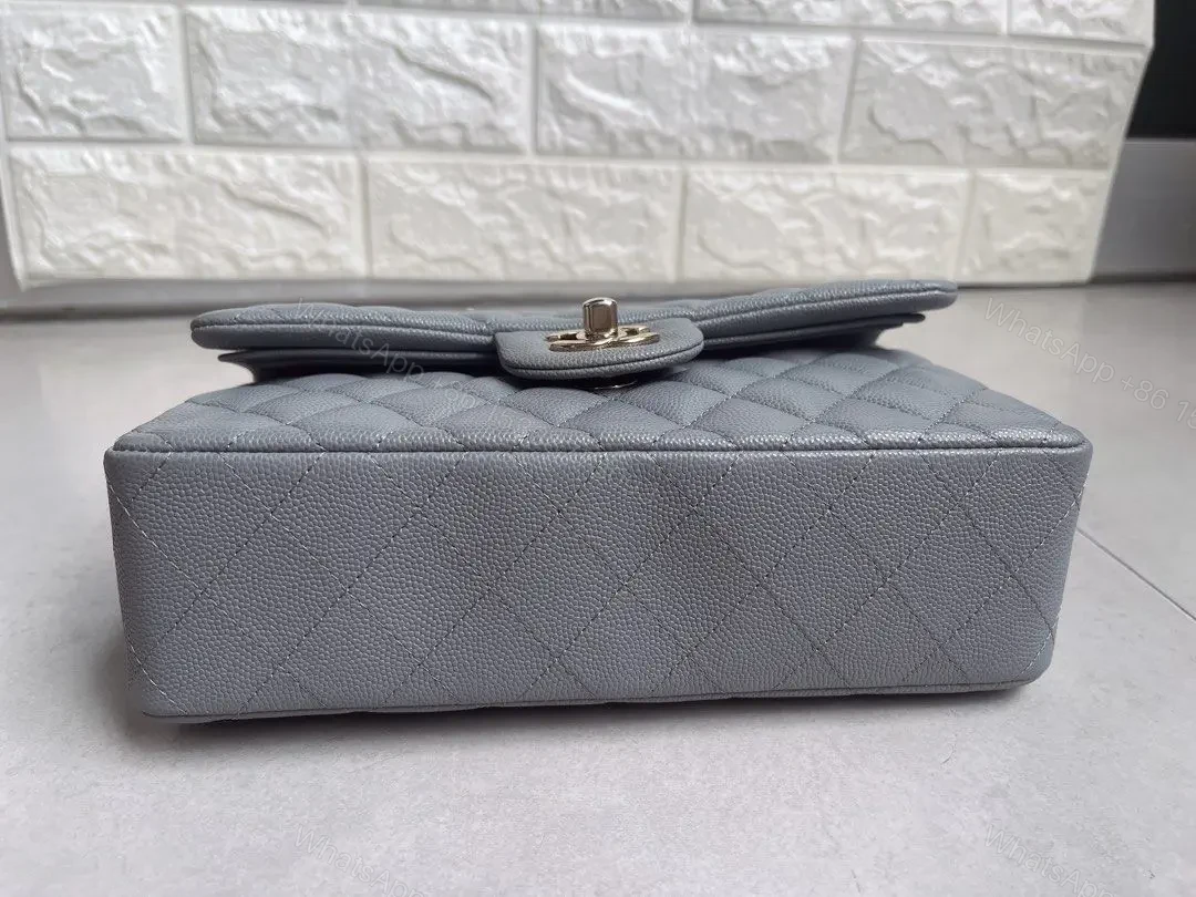 View 7 of Chanel Classic Flap bag in Grey Caviar Leather