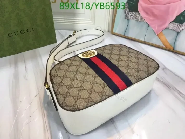 View 3 of Gucci Small Ophidia GG Leather Shoulder Bag YB65935 AAAA+
