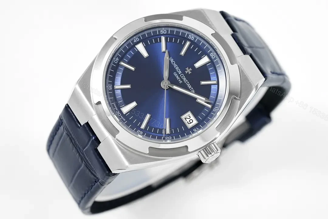 View 3 of 8F Factory Vacheron Constantin Overseas Blue Dial Stainless Steel Watch with Interchangeable Strap System