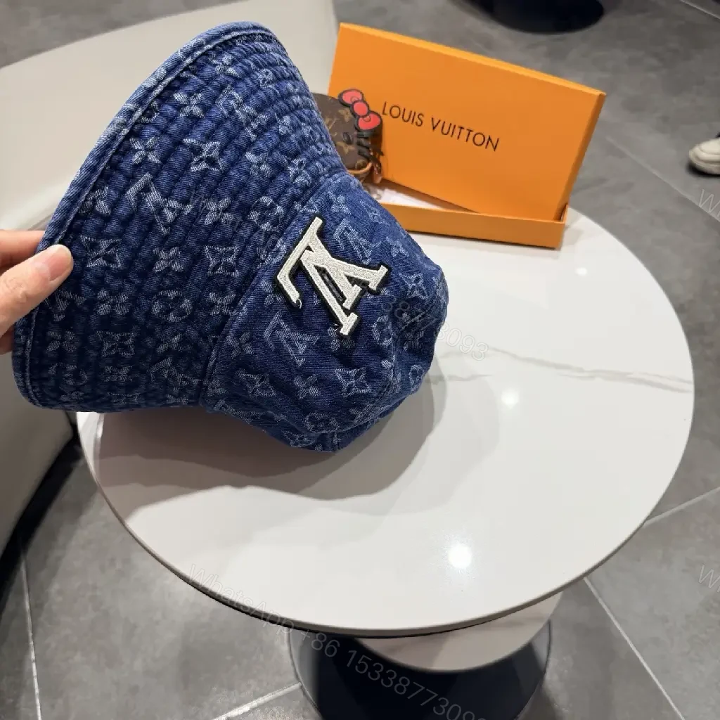 View 9 of Denim Monogram Bucket Hat – Luxury Everyday Style