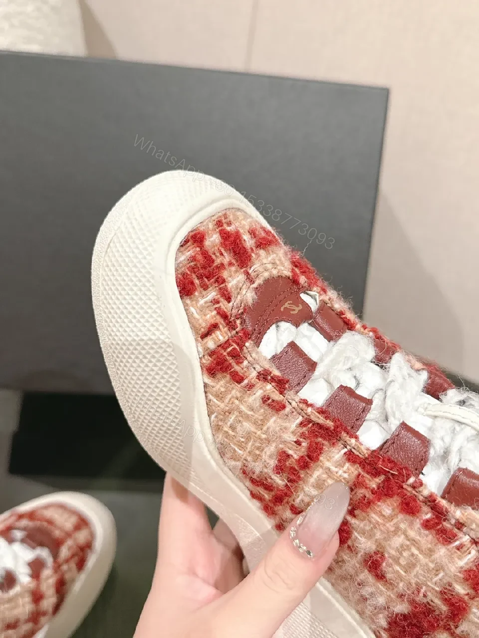 View 3 of Textured Boucle High-Tops with Luxe Accents Sneakers