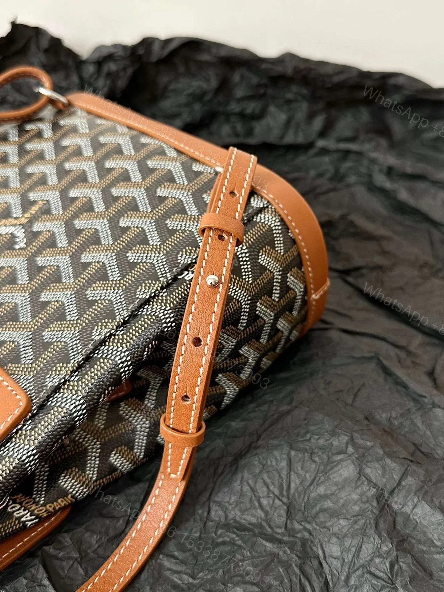 View 3 of Goyard Mini Backpack Brown Super Quality Monogram Pattern Size 23x19cm