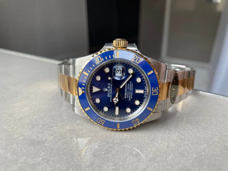 View 9 of CLEAN FACTORY 1:1 Rolex Submariner 116613LB Bluesy 904L YG/SS Blue Dial VR3235