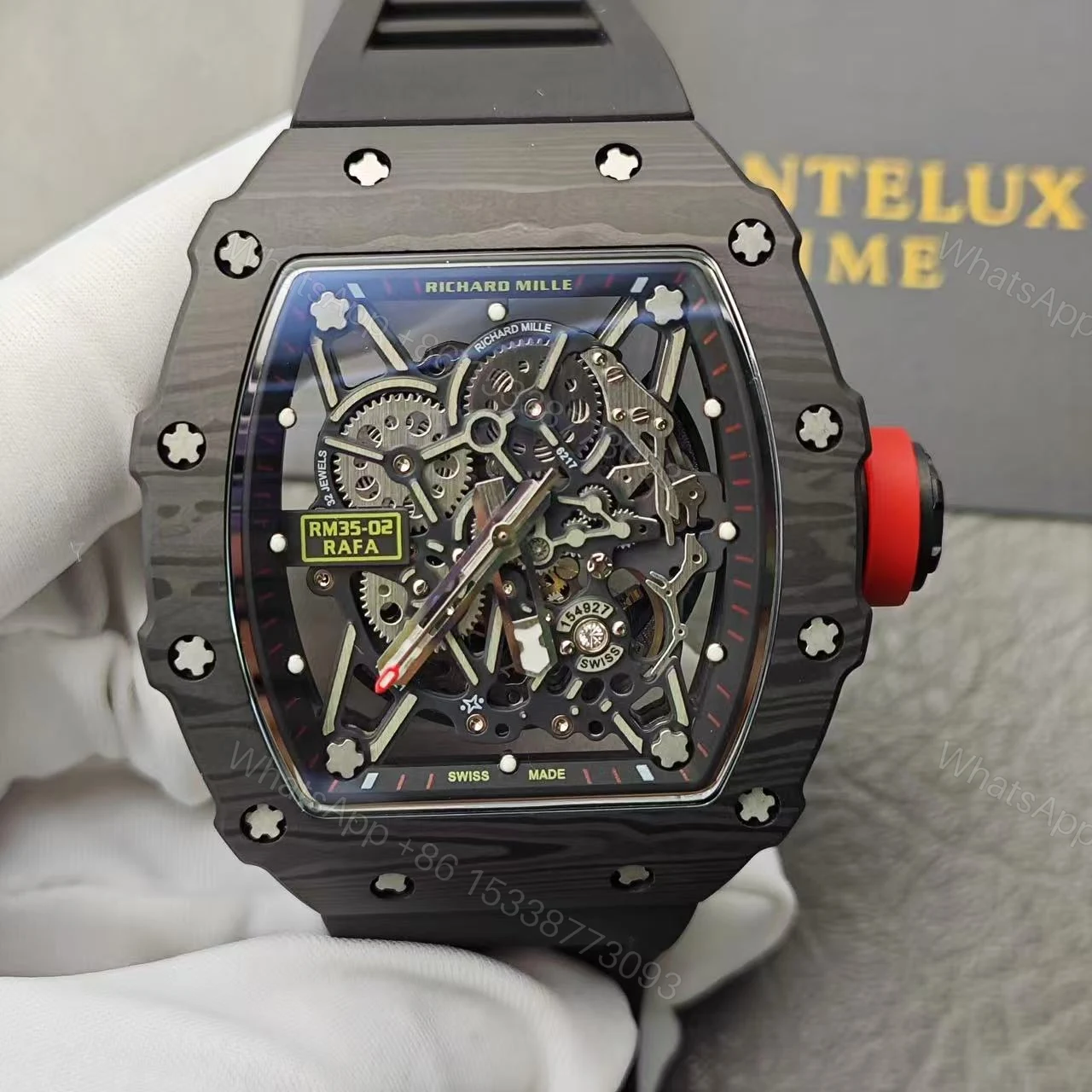 View 2 of Replica Richard Mille RM35-02 Black Carbon Fiber