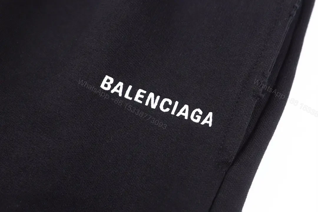 View 6 of Black Nylon Shorts Balenciaga Style Drawstring Key Feature Loose Fit