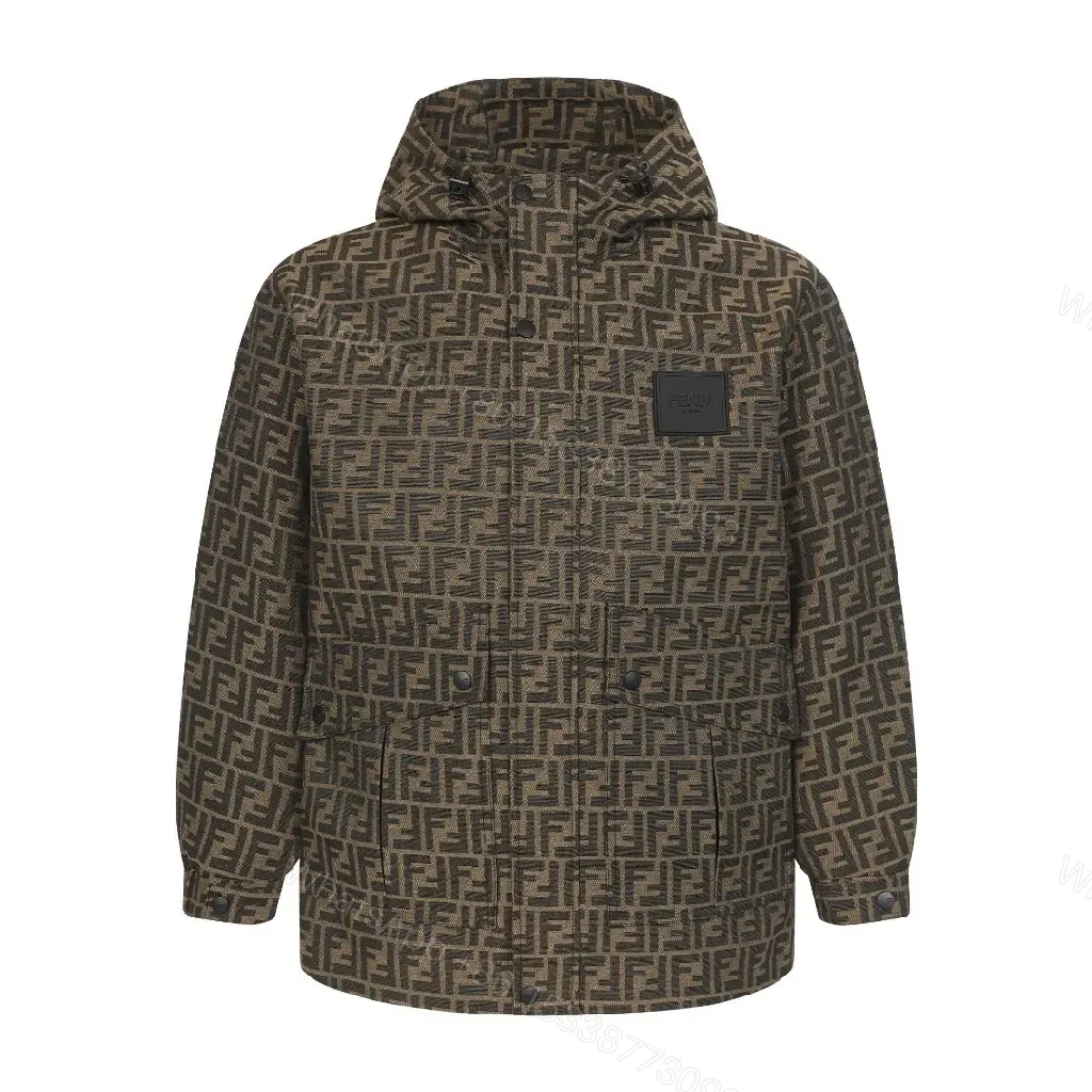 Bold Patterned Parka: Urban Warmth, FF Motif Coat — view 1