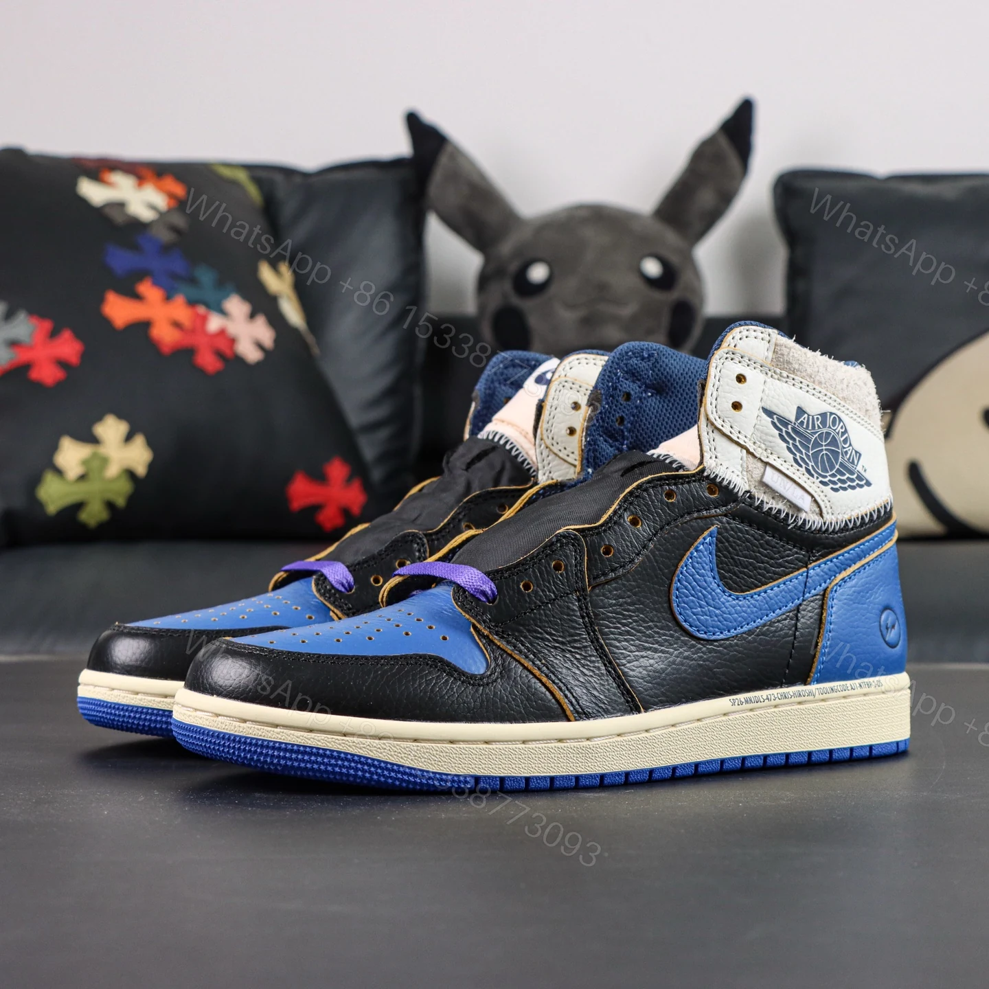 View 8 of Fragment Union Air Jordan 1 Sport Royal 2026 Reps