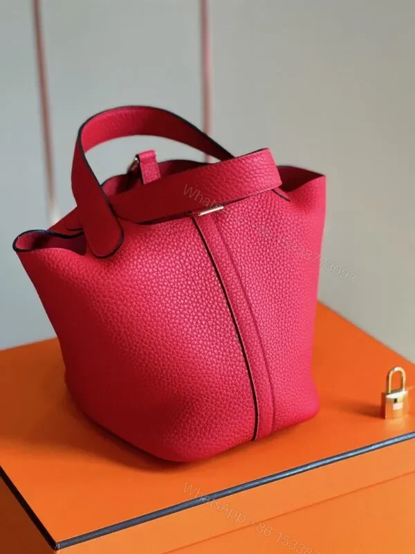 View 3 of HN 18 Pink Togo Leather Gold Hardware