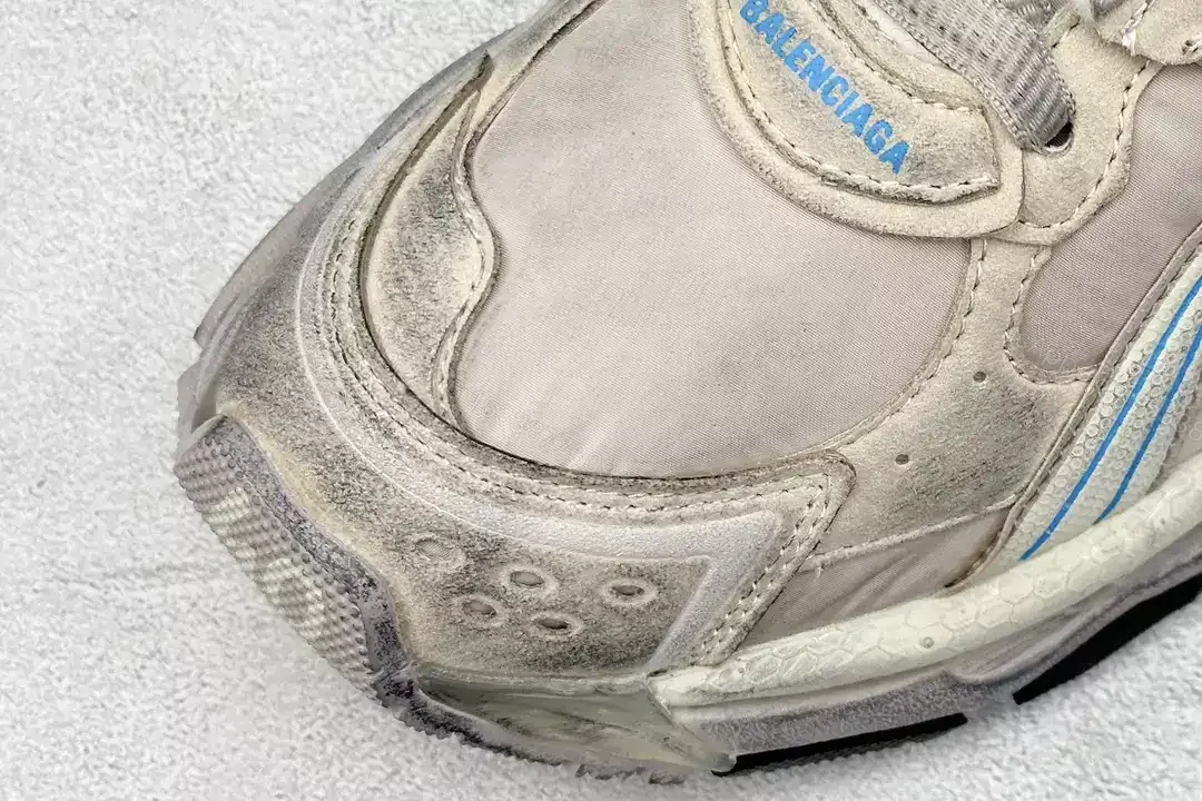View 6 of BALENCIAGA RUNNER SNEAKER IN TAUPE/BLUE – BB264