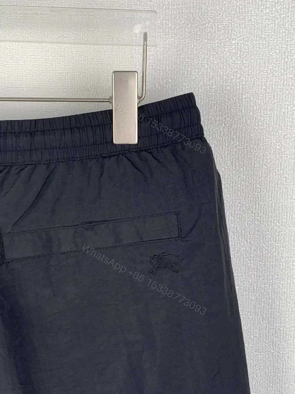 View 6 of Black Nylon Street Burberry plaid stripe Shorts
