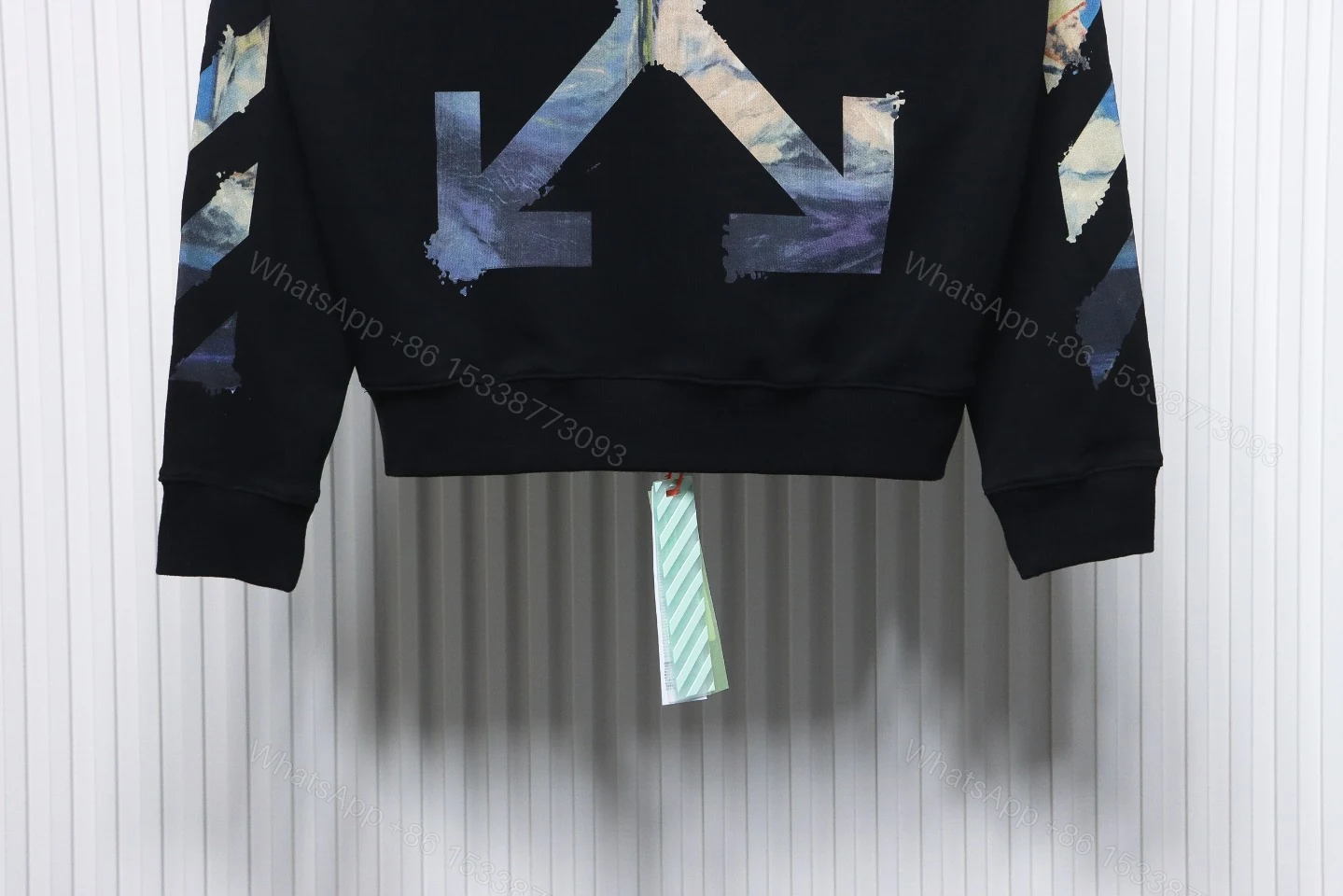 View 3 of Off-White Oil Painting Printed Black Hoodie
