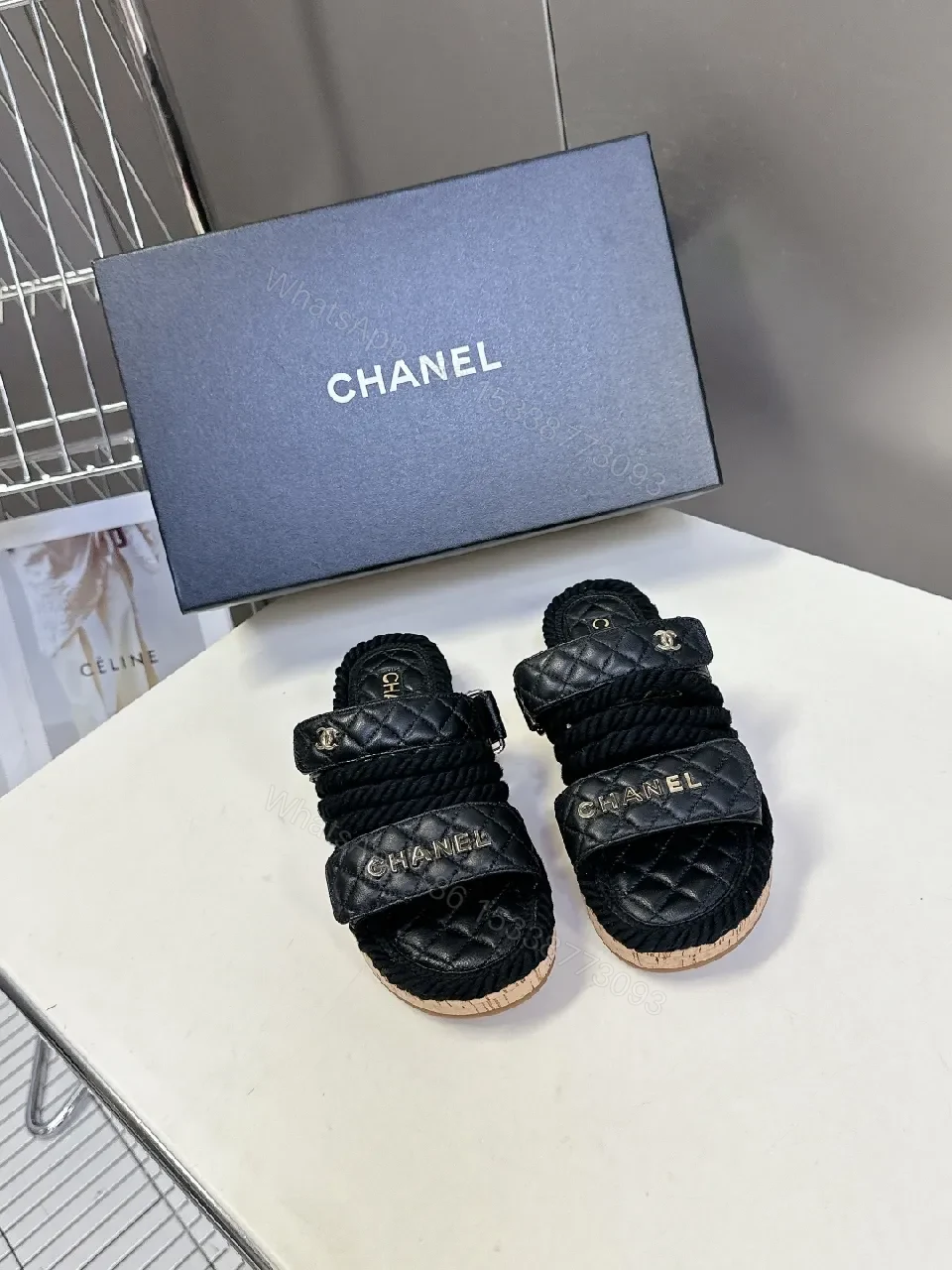 Quilted Leather Slip-Ons with Rope Embellishment, Luxe Casual-Wear — view 1