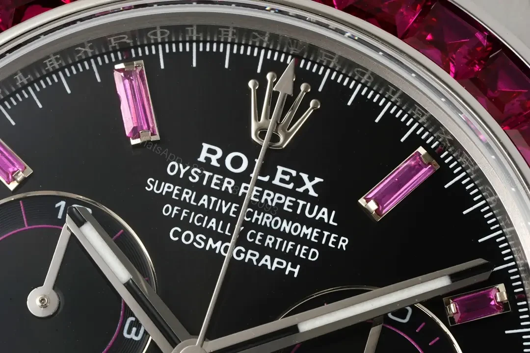 View 4 of Premium Rolex Daytona Pink Sapphire Silver replica 40MM Oyster Bracelet Edition RG-DAYTONA-PINK-SAPPHIRE-SILVER-OYSTER-40