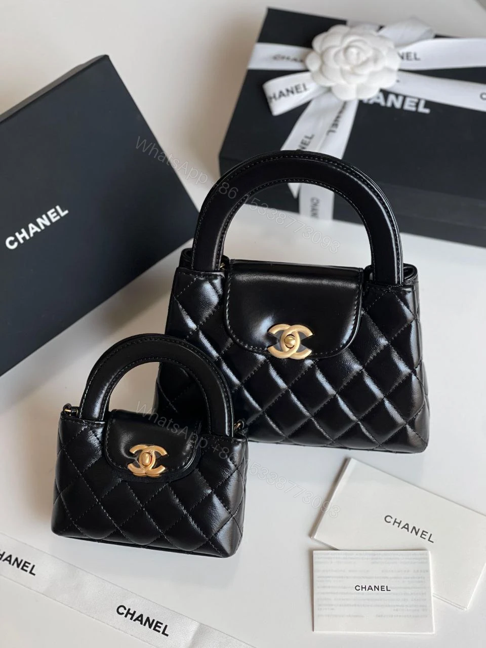 View 3 of Chanel Shiny Aged Calfskin Quilted Mini Nano Kelly