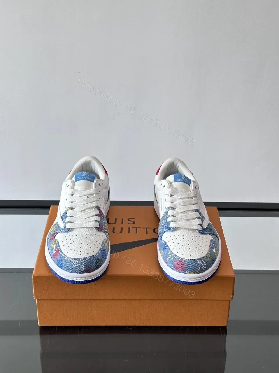 View 7 of Colorful Leather Knit Sneakers with Signature Accents