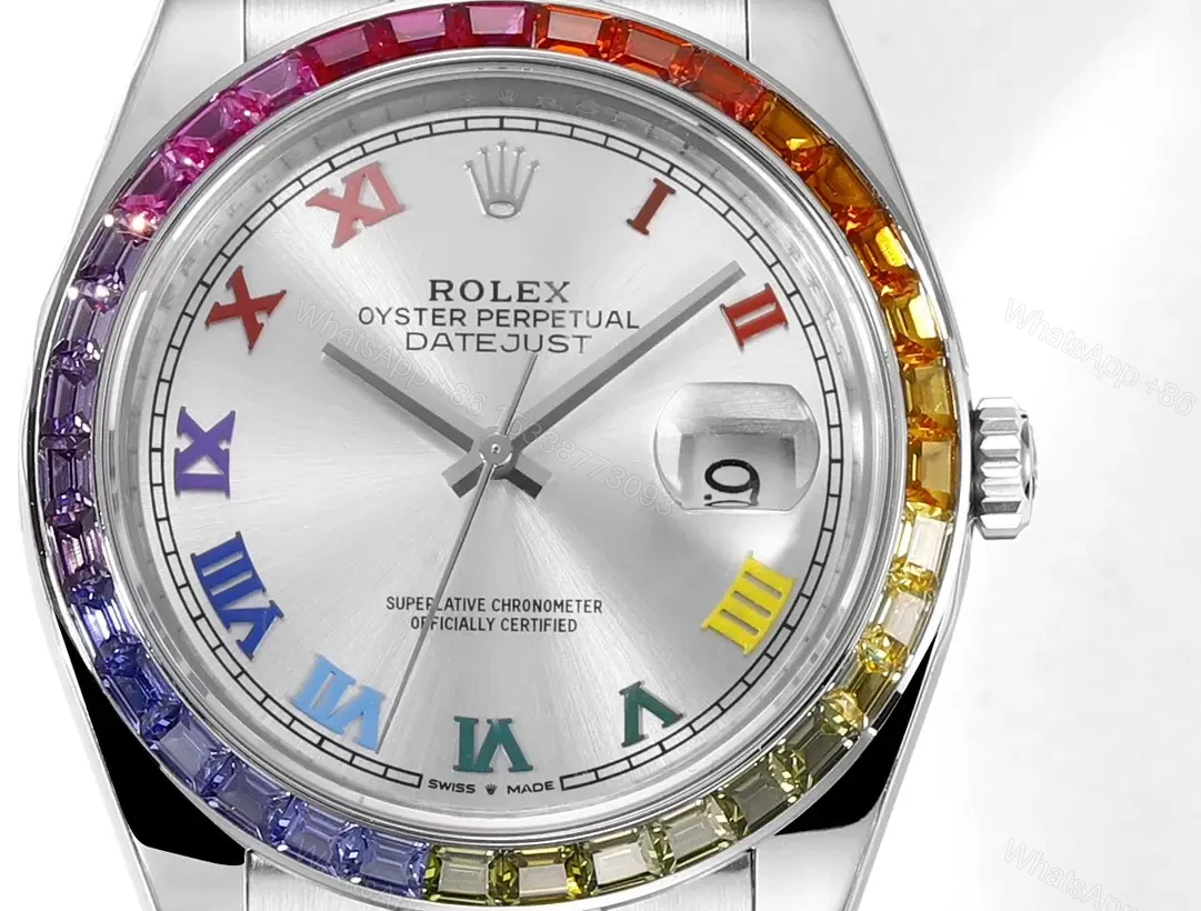View 4 of Captivating rainbow datejust replica 36MM Silver Dial Edition RG-DJ36-RAINBOW-SILVER