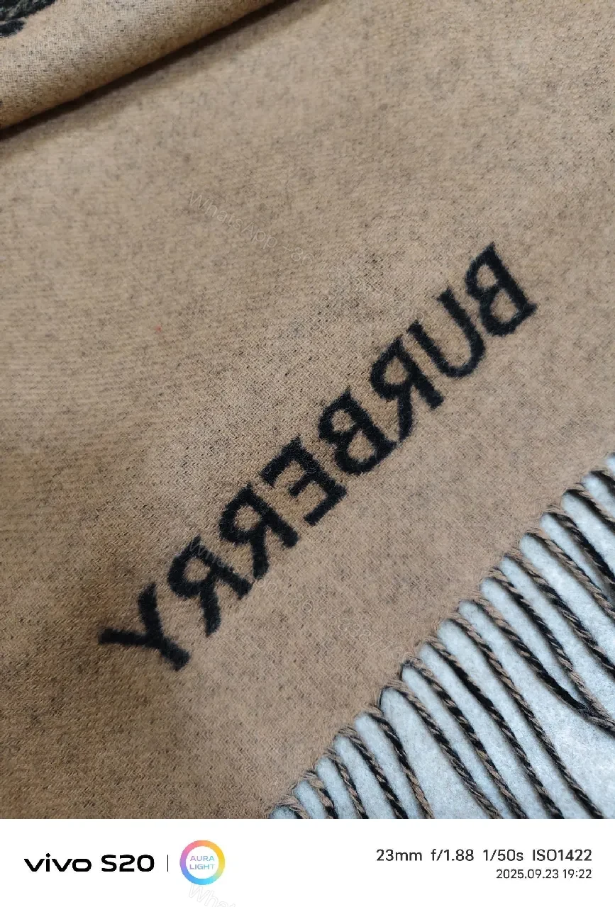 View 5 of Lux Cashmere-Blend Scarf: Dual-Tone Intarsia, Fringe, Luxe Style