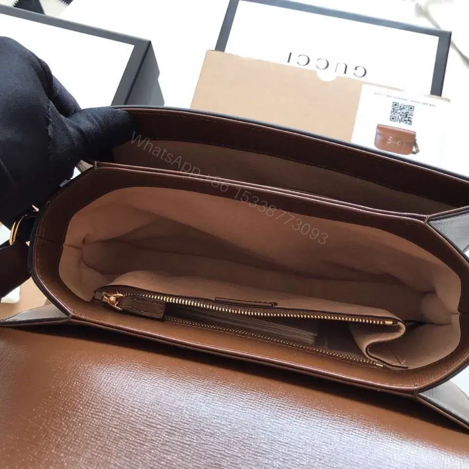 View 4 of Gucci 1955 Horsebit Replica Bag 11 Women’s Brown Smooth Leather 25cm