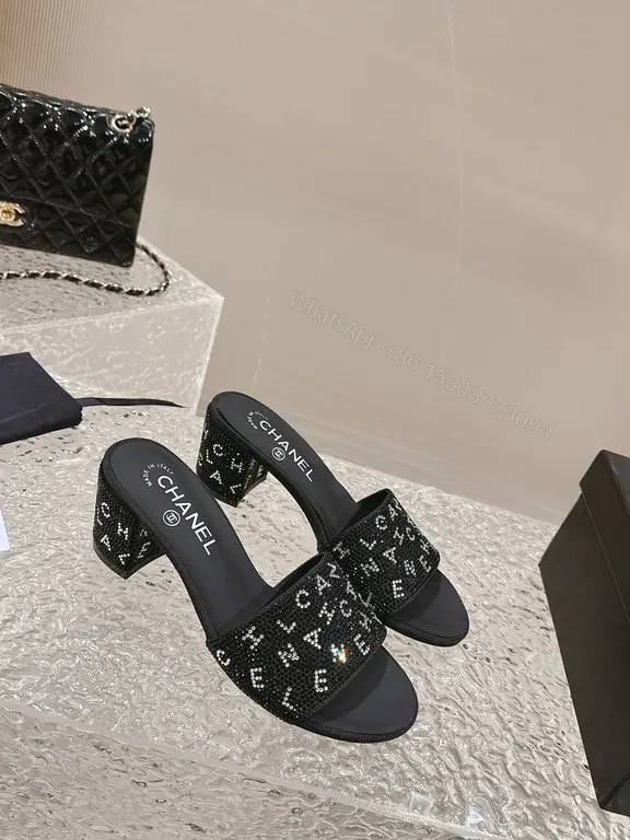 View 6 of Chanel-Inspired Sparkle Slide Sandals: Effortless Glam Plan