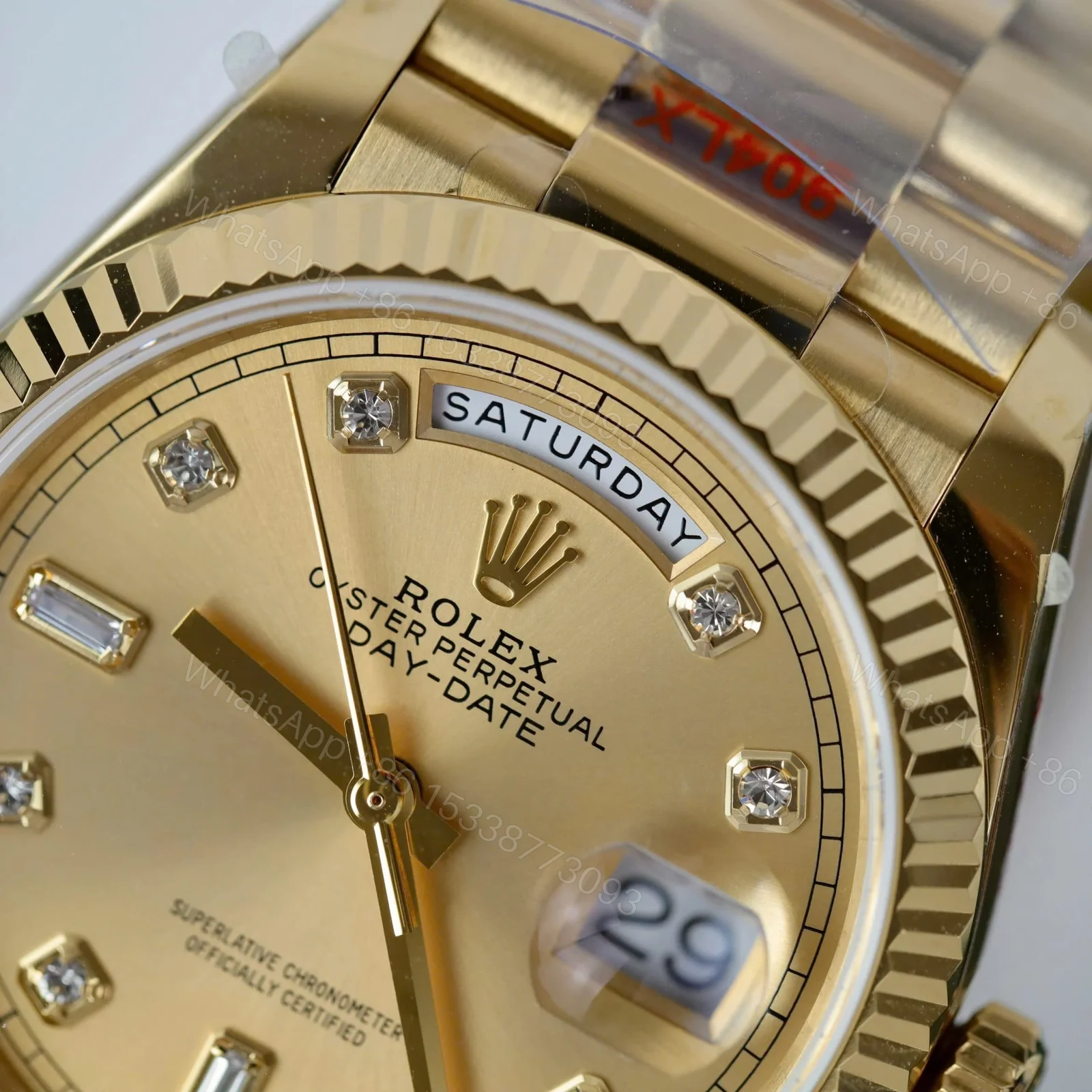 View 6 of Superclone Rolex Day-Date Champagne Diamond Dial 128238-0008 36 mm