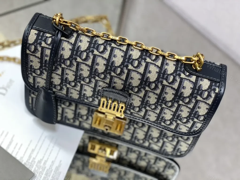 View 3 of Chic Monogram Mini Bag with Gold Hardware - Designer-Inspired