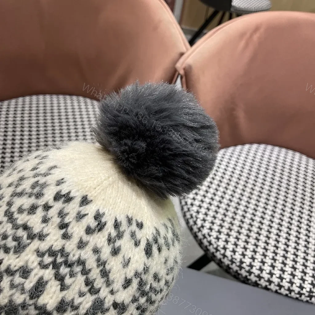 View 2 of Cozy Knit Beanie with Marled Texture & Pom-Pom Detail