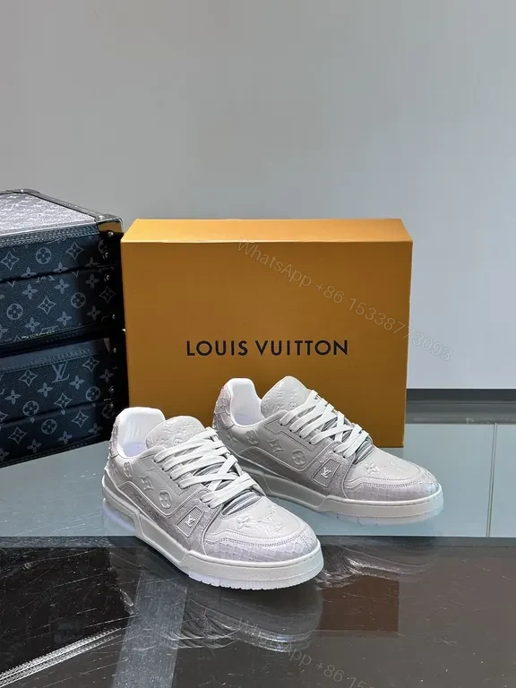 Soft Luxury LV-Detail Sneakers: suede, textile, premium style — view 1