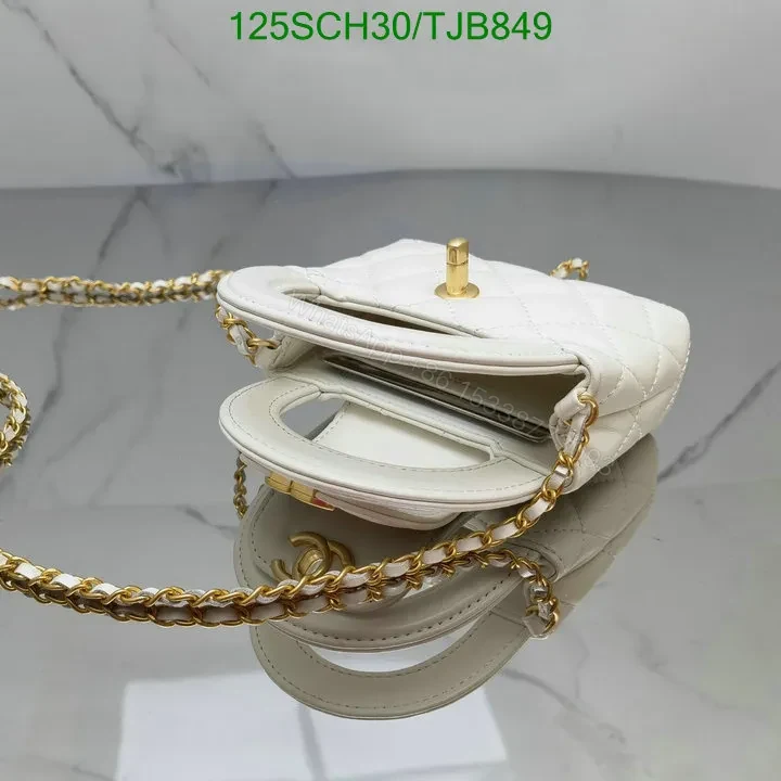 View 10 of Chanel Shiny Aged Calfskin Quilted Mini Nano Kelly Shopper in White CB1234