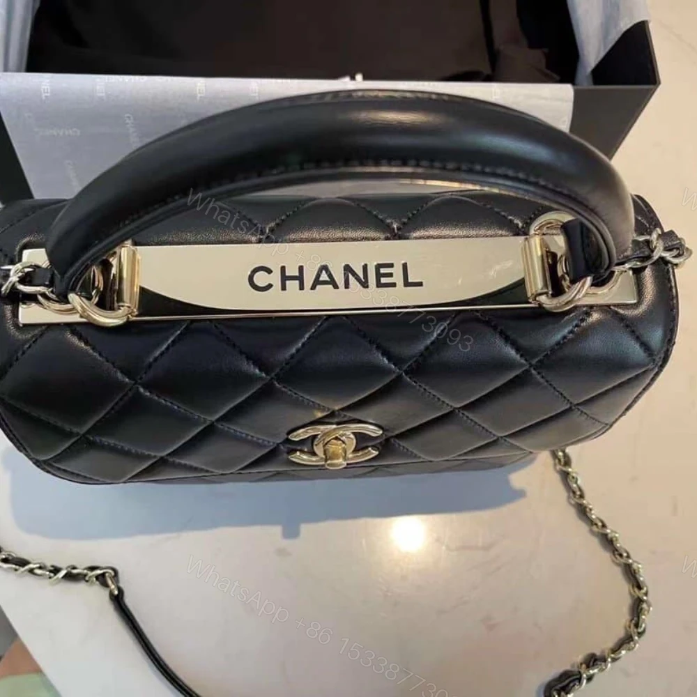 View 6 of Chanel Flap Bag With Top Handle Bag With Gold Metal Black 25Cm A92236 Y60767 94305