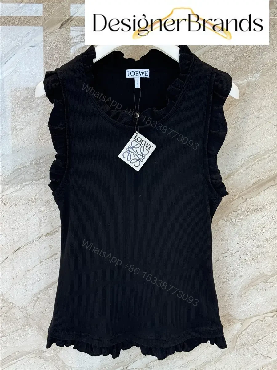 View 2 of Loewe Paula Ibiza Black Ruffled Vest