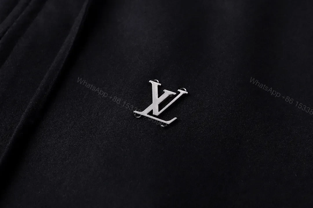 View 3 of Classic Black Zip Hoodie with Subtle LV Accent — Essential, Versatile Luxury