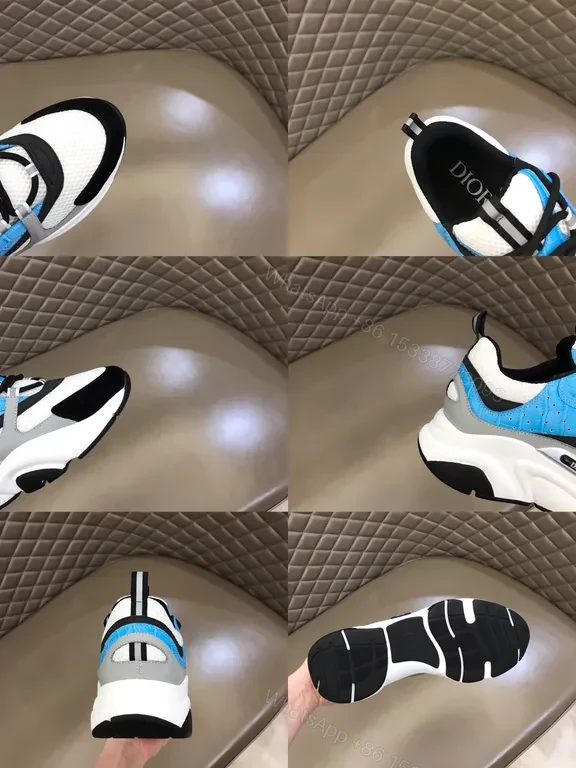 View 2 of White-Black-Grey Electric Blue Luxe Runner: Dior-Inspired