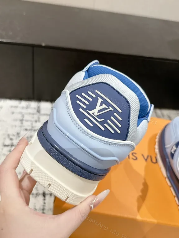 View 9 of Denim-Inspired LV High-Top Sneaker with Comfort