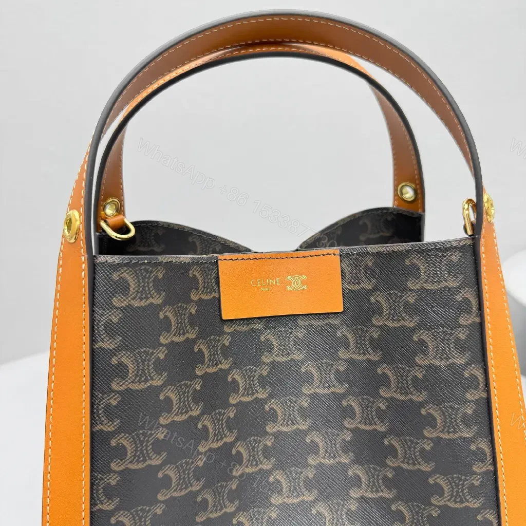 View 10 of Elegant Monogram Tote: Leather Trim, Structured, Everyday Luxe Bag