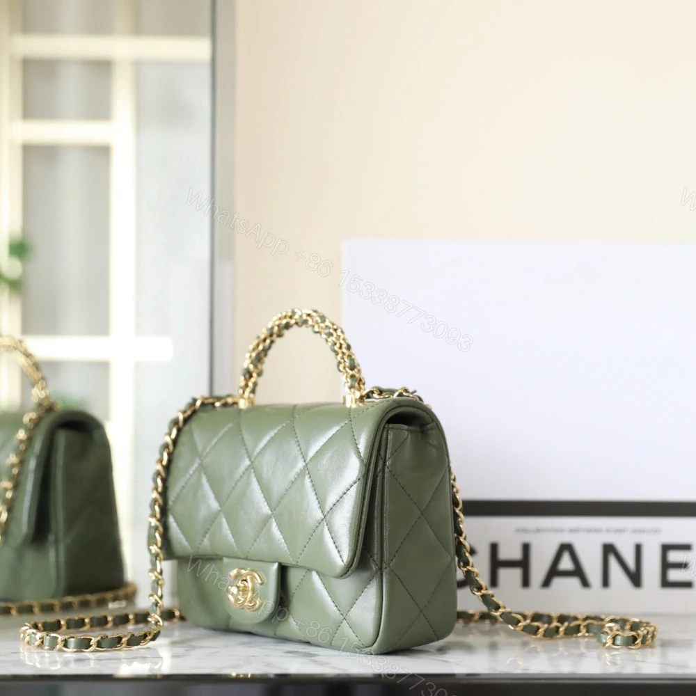 View 4 of 高仿Chanel*24B系列AS5032小羊皮單肩包古巴綠小號免檢版