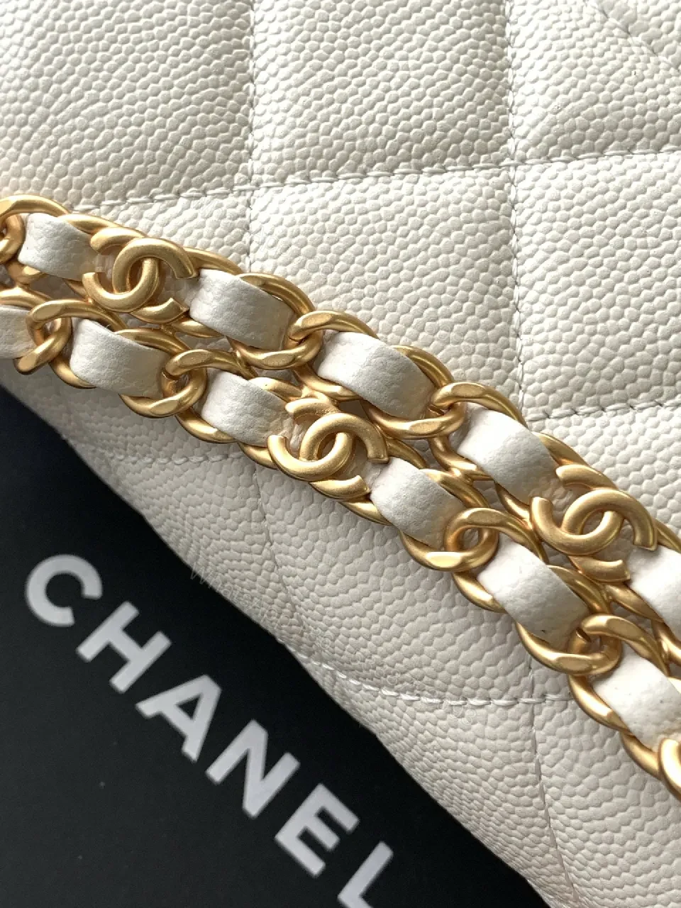 View 6 of Quilted Mini Flap Bag with Gold Chain - Classic Chic Crossbody