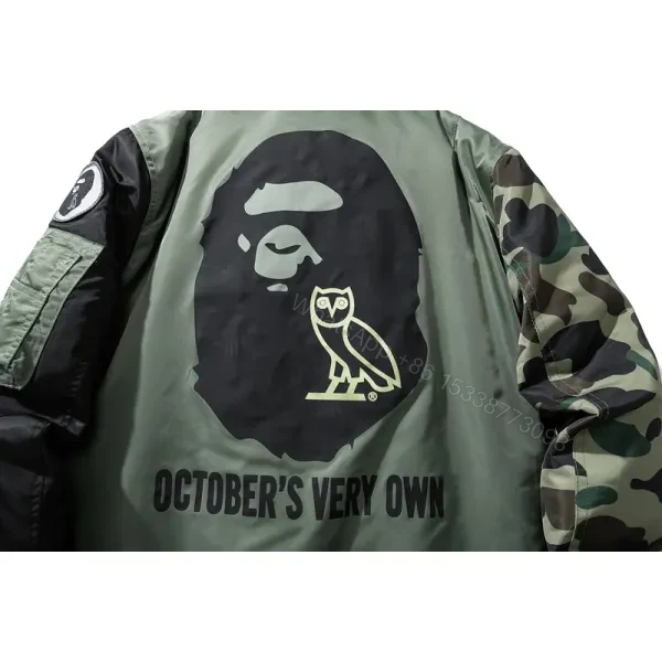 View 4 of Bape x OVO Loose Fit MA-1 Jacket Olive Drab 1I73-141-902