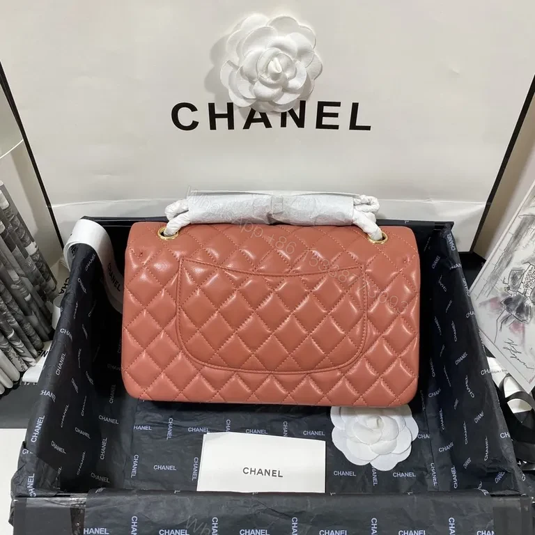 View 3 of Coral Pink Quilted Leather Shoulder Bag â€“ Designer-Inspired Luxury