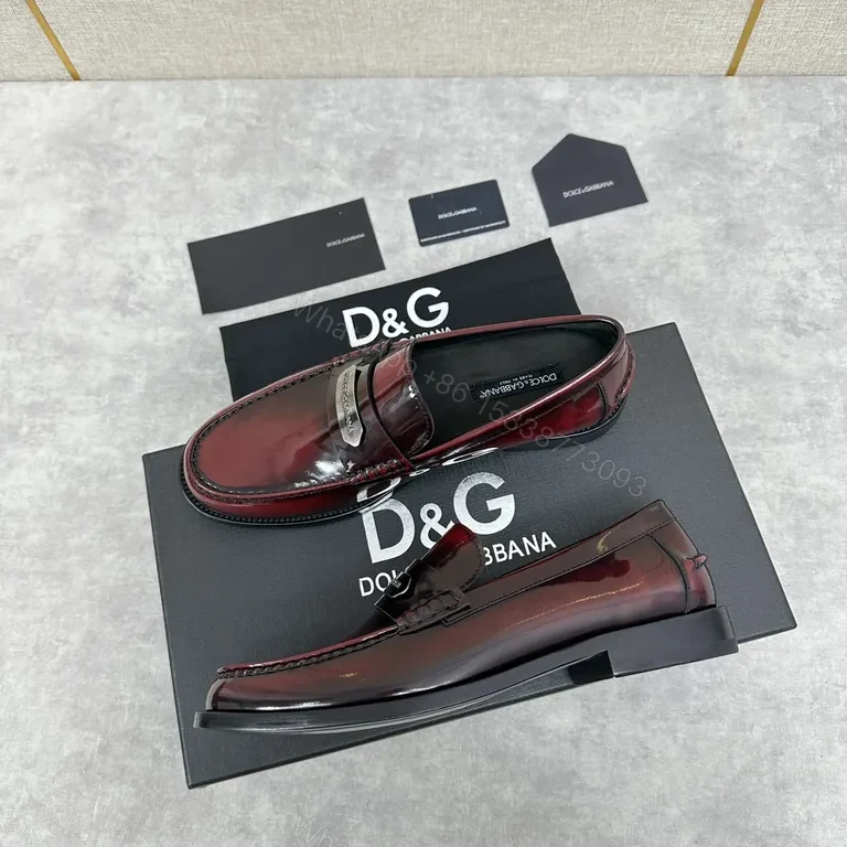 View 6 of Lux Patina Burgundy Leather Penny Loafers - Hand-Finished Shine