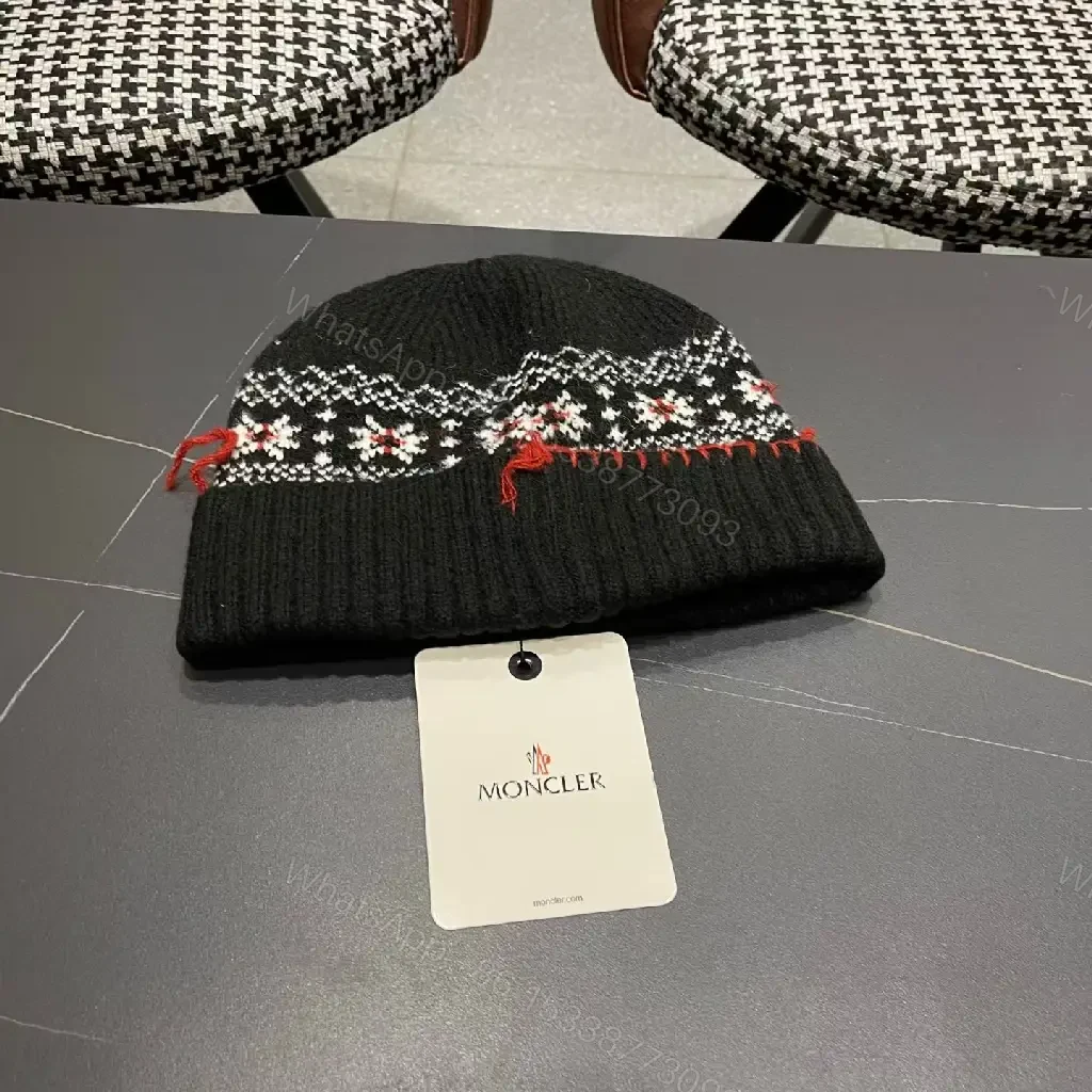 View 9 of Cozy Knit Beanie – Patterned Band, Premium Badge, One-Size