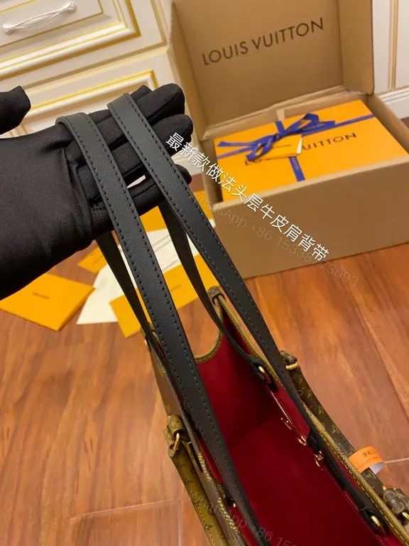 View 4 of Olive Monogram Tote â€” LV-Coated Canvas, All-Day Versatility