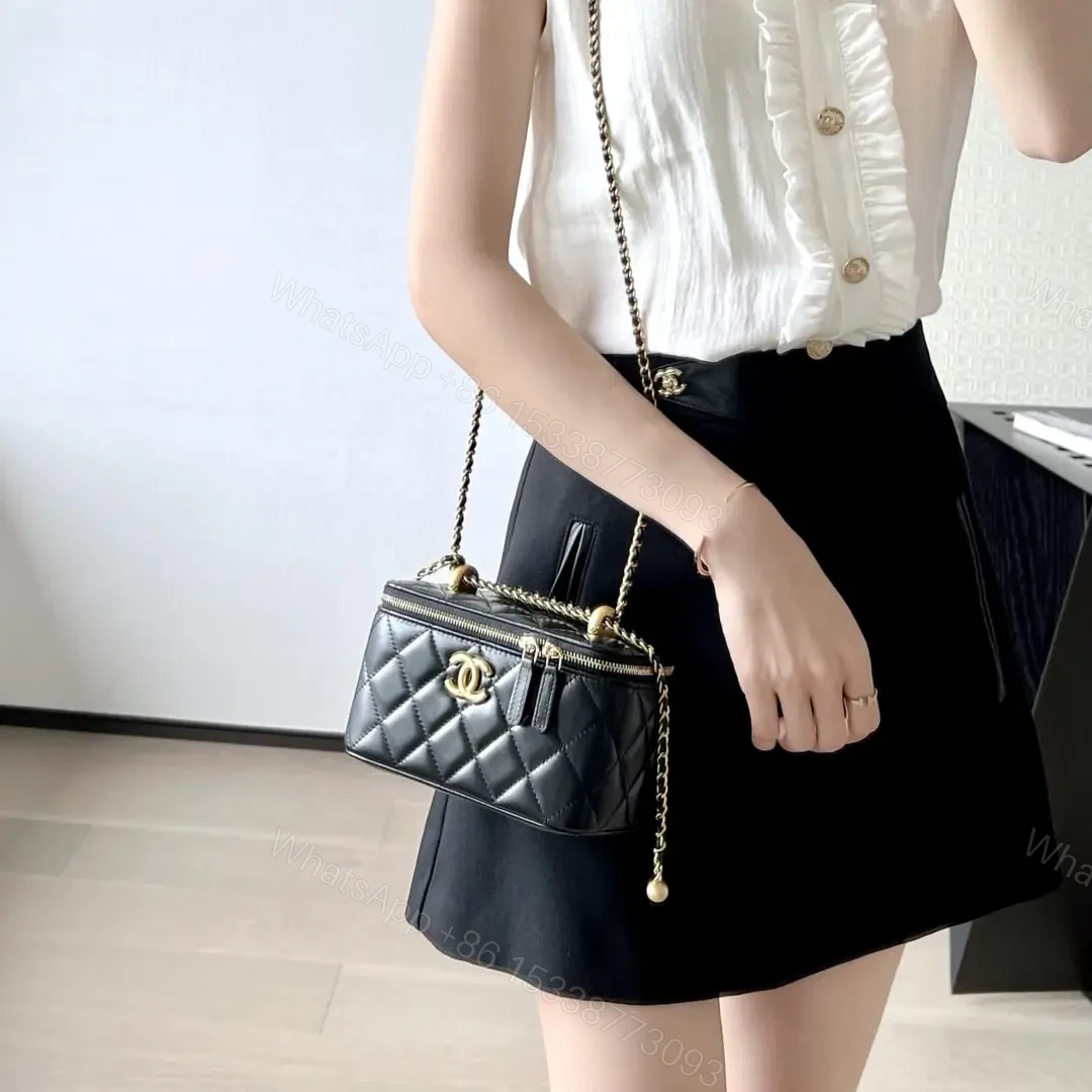 View 26 of 高仿Chanel*24C系列AP3651雙珠鏈條盒子包黑色免檢版