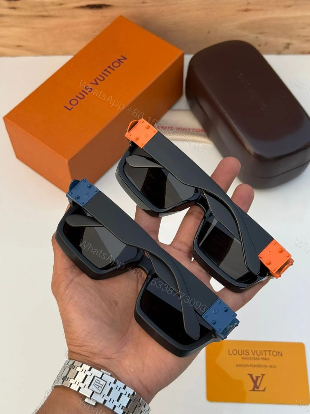 View 11 of Louis Vuitton 1.1 Millionaires Black-Brown Oversized Acetate
