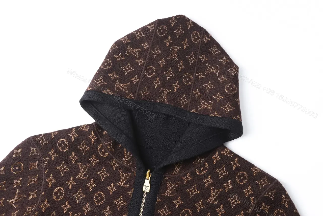 View 4 of Cozy Black Knit Zip Hoodie with Luxe Details