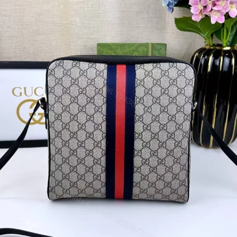 View 4 of Gucci Ophidia Small Messenger Bag Beige and Blue GG Supreme Canvas 23Cm ‎547926 96IWN 4076