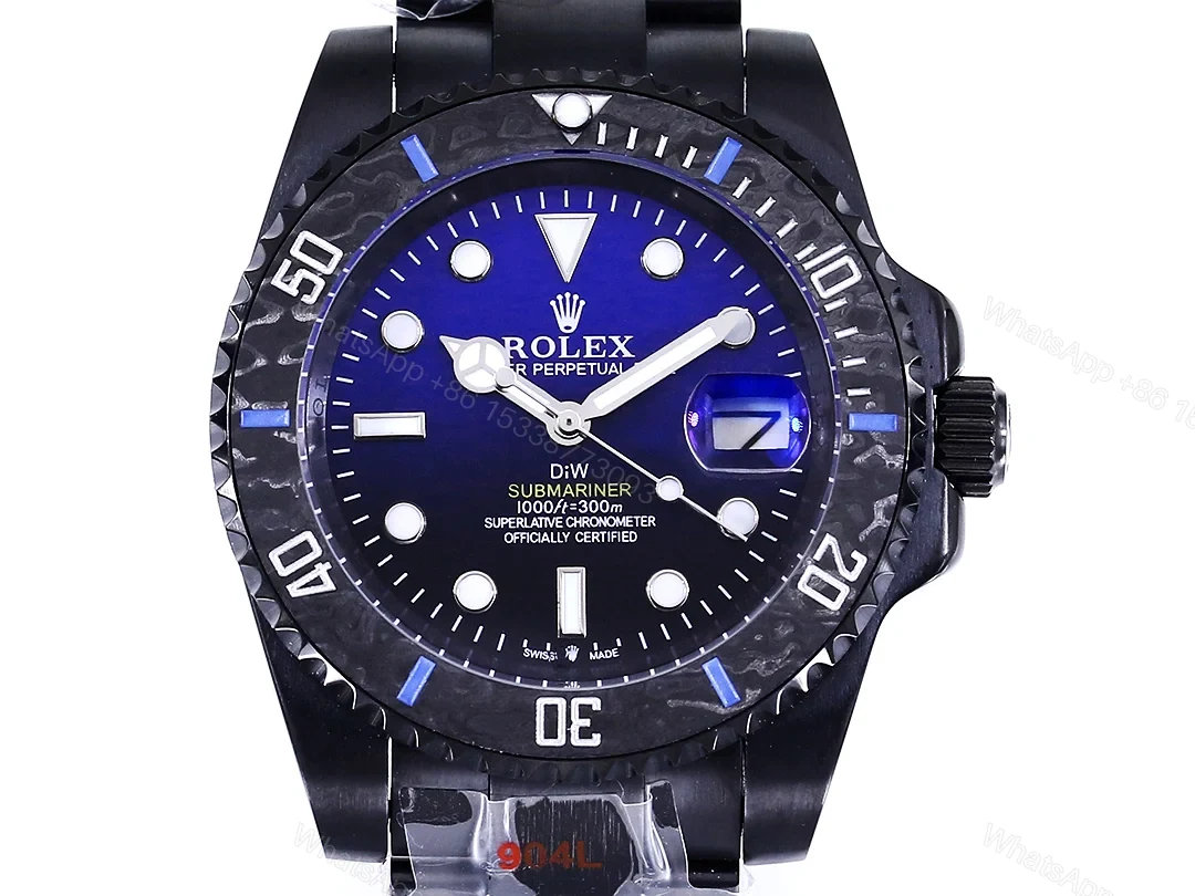 View 2 of Rolex Submariner DIW Carbon Fiber Deep Blue Gradient Dial Custom Watch 40mm Ultimate Edition RG-ROLEX-SUB-DIW-CARBON-BLU-40